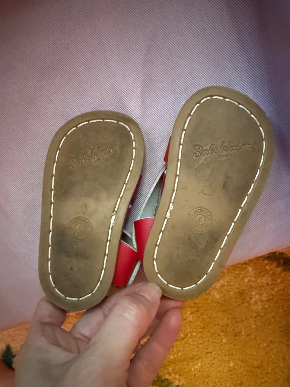 Saltwater Kids Sandals - Red 4